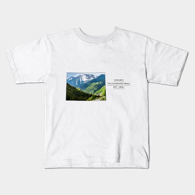 Colorado USA Kids T-Shirt by Designs by Dyer